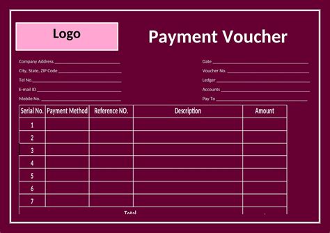 payment voucher size